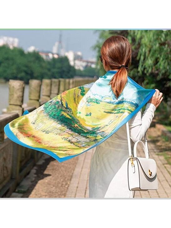 Van Gogh Accessories - Harvest Landscape With Blue Cart scarf